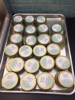 mmmm yummy soothing, hydrating, healing shea butter and lavender or sandalwood balms. One of my top sellers for post Sugaring homecare.