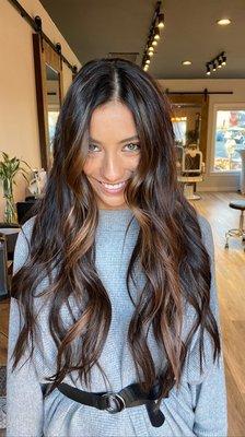 Balayage color with fusion extensions!