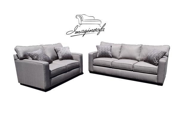 Oxford Sofa and Loveseat in commercial linnen fabrics