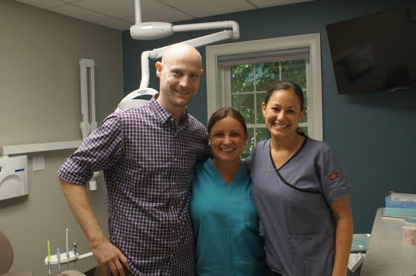 Dr. Bemis with our excellent hygienist, Tara, and amazing assistant, Priscilla.