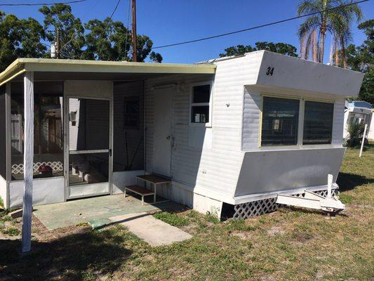 Vintage mobile homes on the outside.