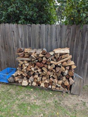 Mixed wood stacked neatly