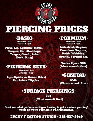 Piercing Pricing