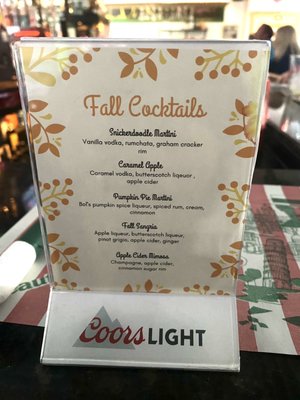 Fall Cocktail List