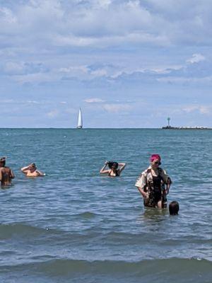 People enjoying the water and the day.