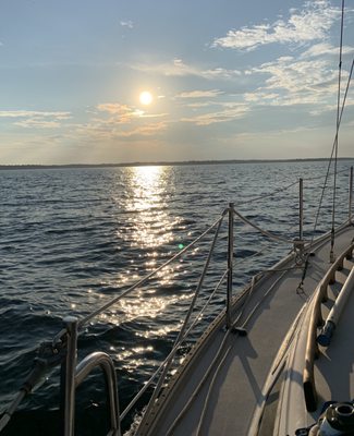 Part of the boat and scenery