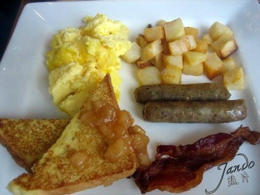 French Toast, Eggs, Bacon, Sausage, Potatoes