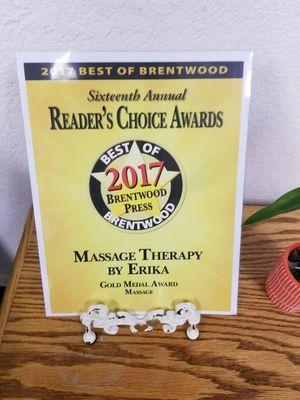 Voted Best of Brentwood by my clients 2nd year in a row for 2017