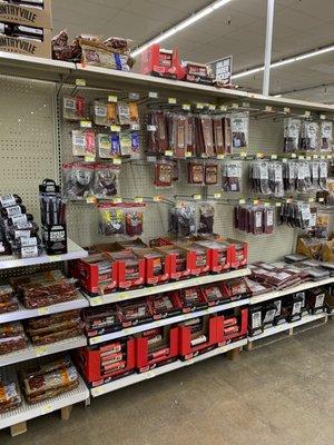 A whole aisle of jerky.