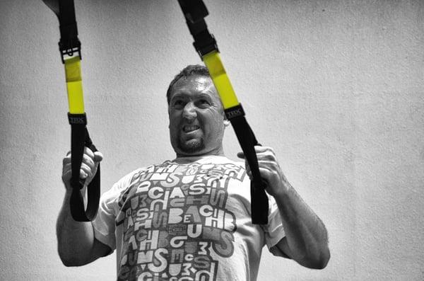 Gunner working with the TRX suspension trainer