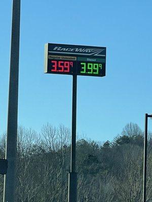 Fuel prices 3/2/22 Regular $3.59 and Diesel $3.99