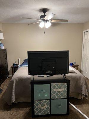 Installed ceiling fan