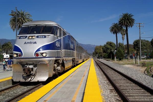 Take the train to Santa Barbara -- the Amtrak station is located in the heart of downtown, very close to the waterfront.