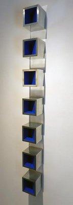 Arno Kortschot
 Seven Blue Blocks with Diagonal Wall, 2019 
 Zinc, wood, acrylic paint