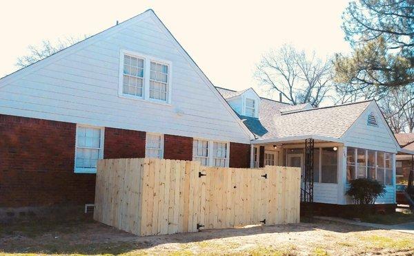 New fence around a/c units in midtown