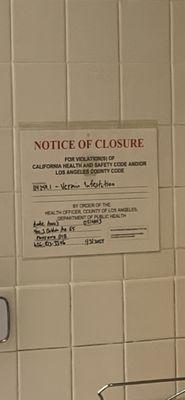 Closure Notice posted at both stores