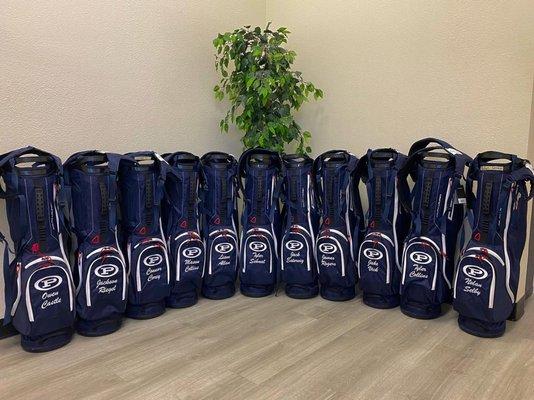 Custom team embroidered golf bags