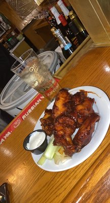 Traditional bbq wings where finger licking good!