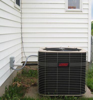 original new install A/C condenser unit, May 2014