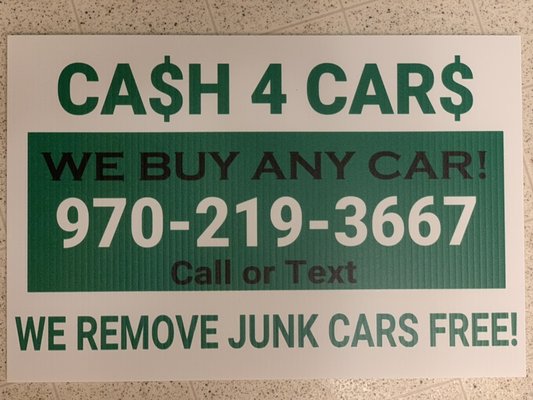 We buy junk cars!