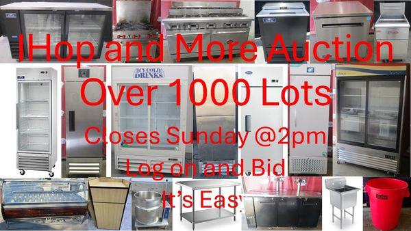 All Auctions End on Sundays @ 2pm 
 Auctioning off Restaurant Items Big and Small.