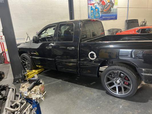 This SRT-10 is a engine swap job that we a currently working on. The customer is having us but a Gen 3 hemi in it.