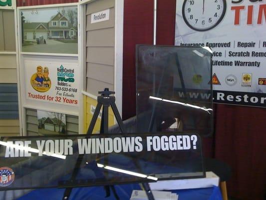 we can replace fogged window panes at a fraction of full replacement.  Rv's and home glass