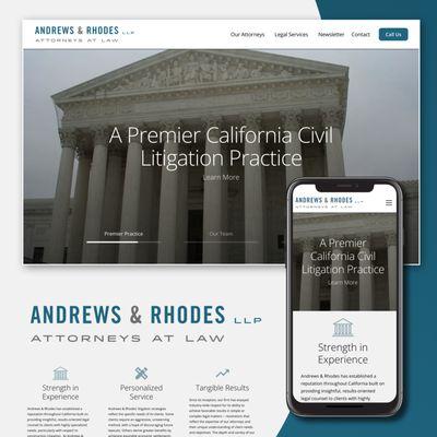 Website redesign for Andrews & Rhodes LLP, Attorneys at Law.