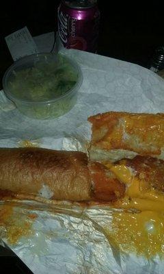 Medium chicken finger sub with cheddar,ranch, and lettuce on the side.