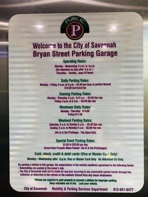 Parking rates