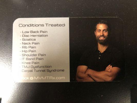 Card at front desk of American Iron Gym