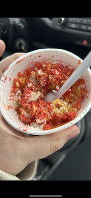 Fully loaded hot Cheetos elote