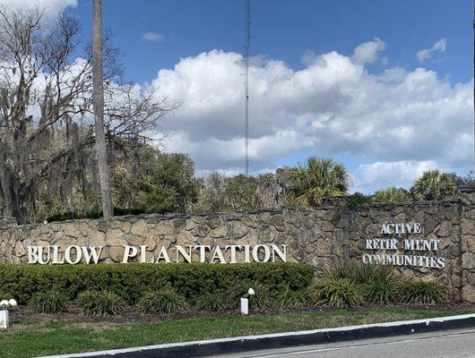 Entrance to Bulow Plantation.