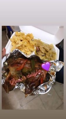 Baked turkey wings with cabbage & baked mac & cheese