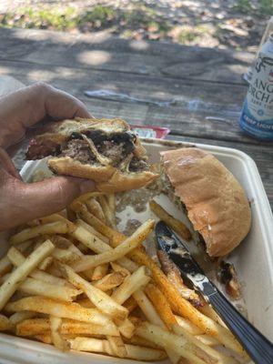 Burger on brioche bun was quite good and reasonably priced to be right on the beach.