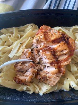 Garlic Asiago with salmon