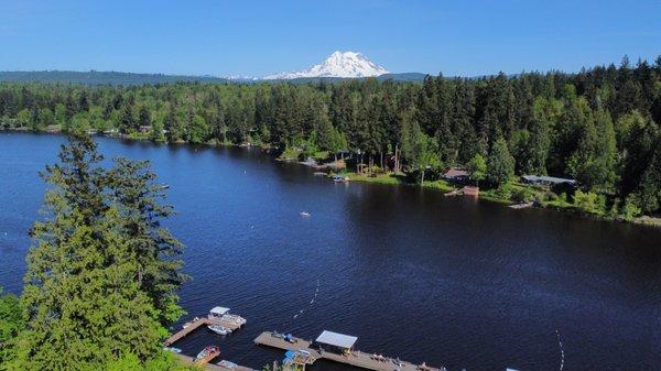 View from 300' above and our RV spot at Rainbow RV Resort (via a DJI Mini 2 drone)!