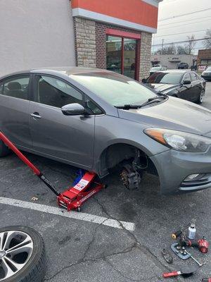 New front and rear brake pads on this 2016 Forte