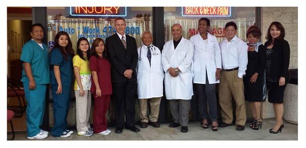 The owner Dr. Bradford Emery D.C. Q.M.E., Dr. Esperanza Bonifacio M.D. and the staff.