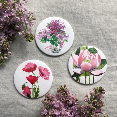 Pocket Mirrors by Felix Doolittle that come with their own hand-sewn wool felt pouch.