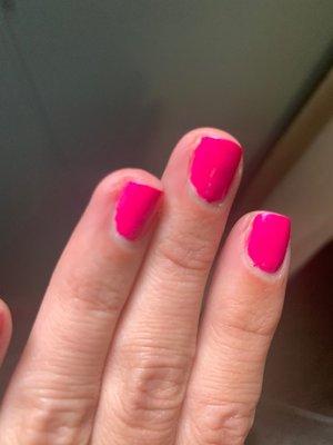 A manicure from My Salon and Spa. Click picture to enlarge and see how bad this really is.