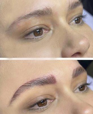 Brow lamination w/ tint