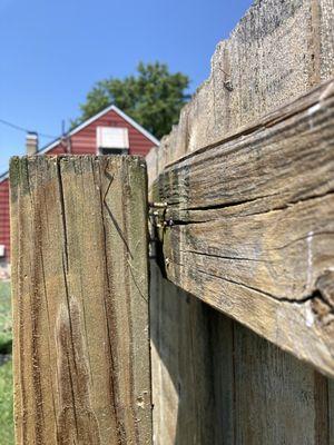 The post is still not properly attached to the fence. I will have to hire, and pay for, someone to fix it properly.