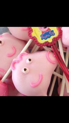 Peppa pig cakepops.