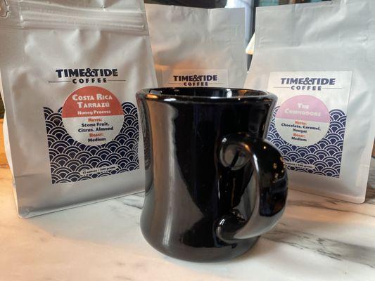 Spinning Jenny's Coffee Bar features Time & Tide Coffee