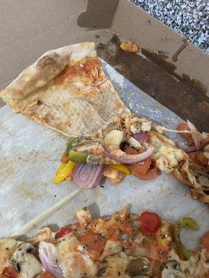 This is how the pizza arrived, I had to throw it away