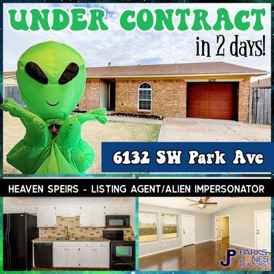 House for sale in Lawton. Heaven Speirs, listing agent. Under contract in 2 days with multiple offers.