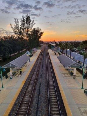 Sunset at Opa Locka Tri Rail - view from bridge crossing