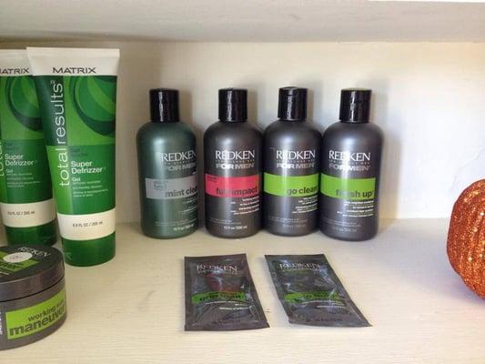 Carries Redken For Men, Matrix Total Results & Biolage, Moroccan Oil, Avon & Bosley.