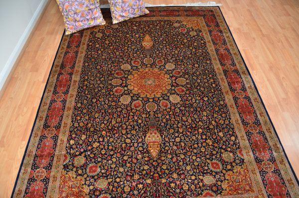 Oriental rug handmade from silk